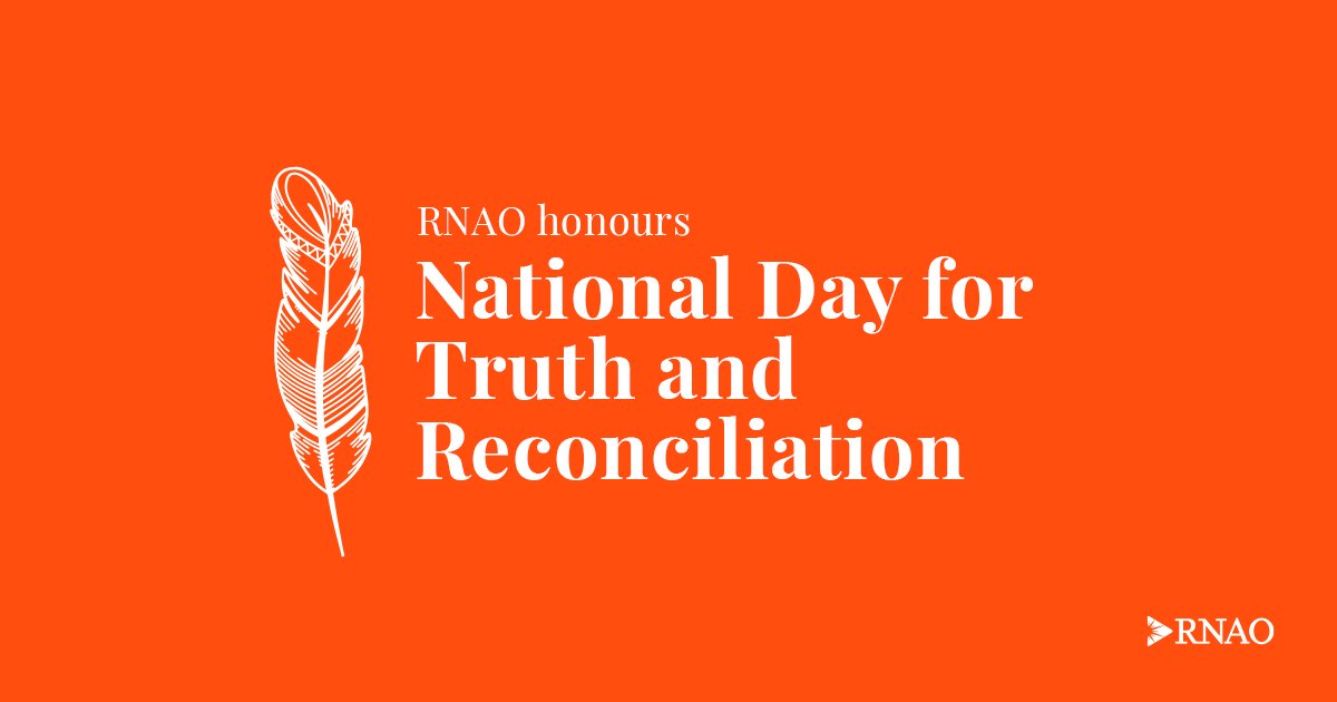 Today is National Day for Truth and Reconciliation Day. It's a time for people across Canada to reflect on the impacts of the residential school system on Indigenous Peoples and to work towards reconciliation as outlined in the #TRCReport. #NDTR2023 ➡️: RNAO.ca/news/sept-30-r…