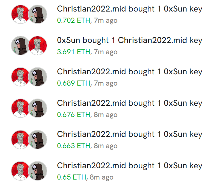 和李哥互换了一波Key， <a href="/Christianeth/">Christian (Building @0xinfini)</a> 应该是第一个看好并投入资金到FT的鲸鱼🤝