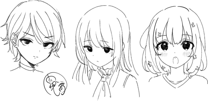 最近普段あまり描かない感じのお顔の子を描いてます。
こういう感じの子も一応描けるのよ～ 