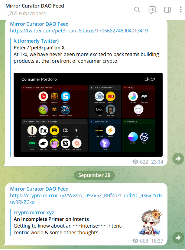twfhyr's tweet photo. During the bear market, subscribers of @0xmcdao telegram channel have increased from less than 800 to 1700+. Almost every content has more than 500+ views.
What's wrong? https://t.co/6KIFaLOKHE
