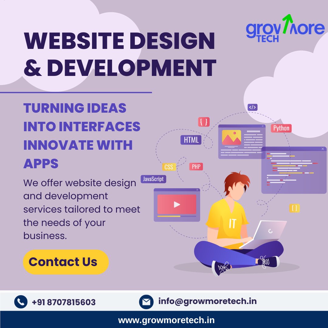 growmoretechdi1's tweet image. Turning digital dreams into stunning realities, one pixel at a time. 💻✨ #WebDesignMasters #DigitalCraftsmanship #DesignInspiration #WebsiteWonders #CreativeWebSolutions #UserExperience #Webdesign  #DigitalInnovation  #DesignThatConverts #WebDevelopment #WebsiteRedesign