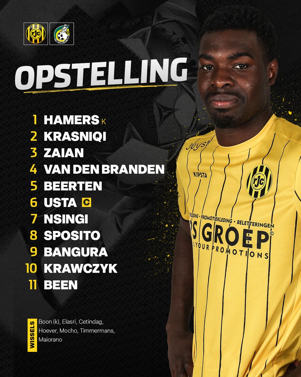 RodaJC_Academie's tweet photo. 𝗢𝗣𝗦𝗧𝗘𝗟𝗟𝗜𝗡𝗚 📃
👇🏻 Met deze elf namen begint Roda JC O21 aan het duel tegen Fortuna Sittard O21.
📲 Volg de wedstrijd 𝗹𝗶𝘃𝗲 via ons verslag op X of bekijk de hoogtepunten 𝗹𝗶𝘃𝗲 op onze Instagram-stories!
#RODFOR #RodaJC https://t.co/cf5IiPFjwL
