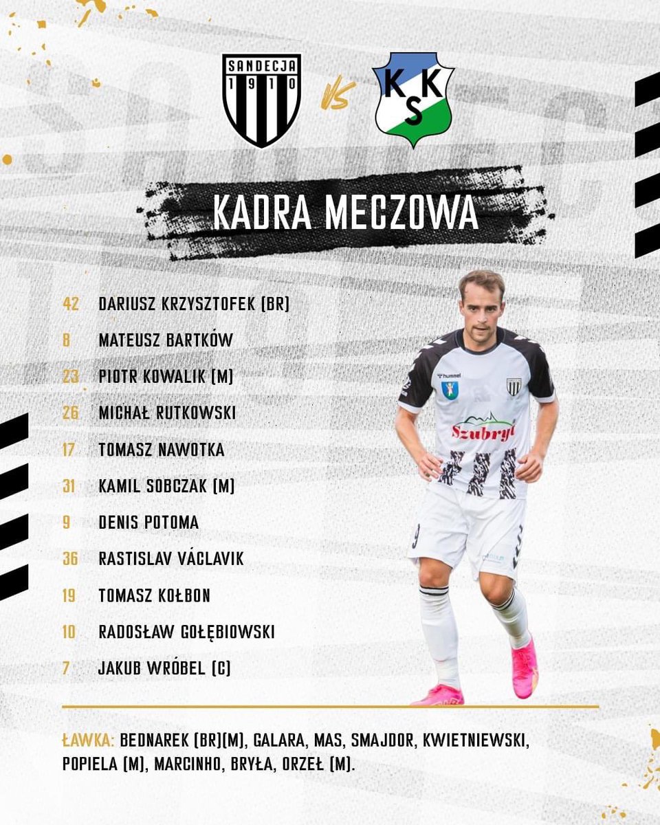 SandecjaNS's tweet photo. #SANKKS | Kadra meczowa ⚪⚫ https://t.co/efoKTF8k73