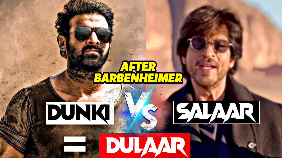 Filmyzn's tweet photo. As #dunkivssalaar is hot and can be called an indian Barbenheimer. Then let's start a trend of it. #dulaar should be a short form of dunki vs salaar. Watch video also👇👇
https://t.co/VLre81cLEv
#srk #prabhas https://t.co/dgWPEarhzL