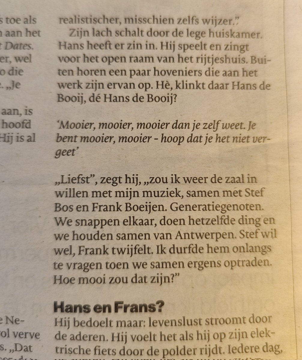 koerthom's tweet photo. Interview in @BNDeStem met @Hans_de_Booij, zanger van 'Annabel' (en veel meer). Zou graag weer de zalen ingaan samen met @StefBosOfficial en @BoeijenMusic. Dát lijkt me nou eens een mooi plan. Ik kom luisteren, zeker!

#jaren80 #jarennu #luistermuziek #goedplan https://t.co/eKyK1ecV6E
