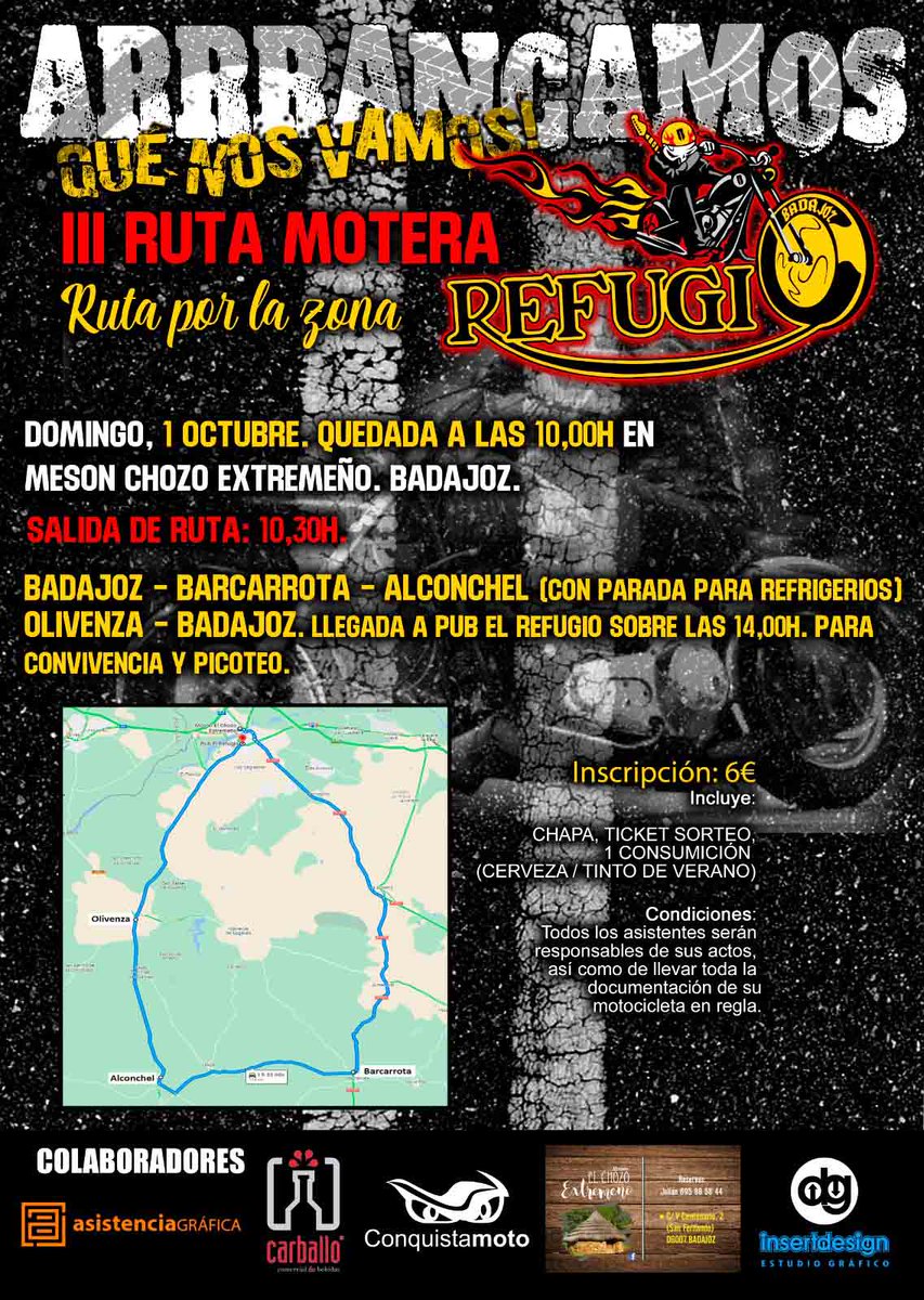 III Ruta Motera El Refugio, 1 de octubre en Badajoz: blogs.hoy.es/moterosdehoy/2…