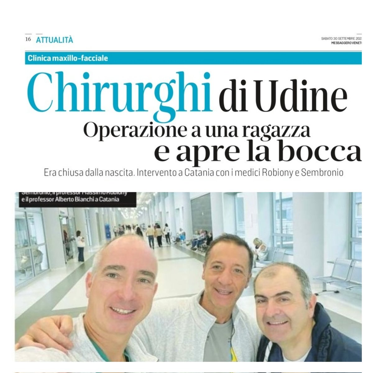 Riccardi_FVG's tweet photo. #Eccellenze #Salute in Friuli Venezia Giulia. Il team medico ha dato modo a una 16ennw di #aprire la bocca per la #primavolta: decisivo l'apporto del direttore del dipartimento Testa, collo e neuroscienze e della clinica di Chirurgia #maxillofacciale di #Udine
@regioneFVGit https://t.co/JL10mvObu2