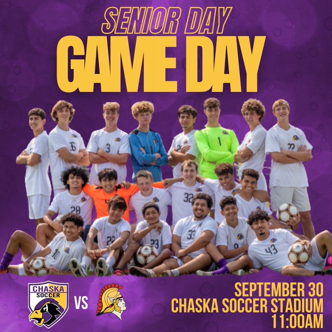 It's 📢GAME DAY📢 and 🎉SENIOR DAY🎉!!!  Let's pack the stands to support the players in a big MetroWest match-up with Orono👿👎! JV starts it off at 9, followed by Varsity at 11!  
#SoarHawks #riskeverything #shokunin

JV - 9am @ CMSW Field B
Varsity - 11am @ CMSW Stadium
