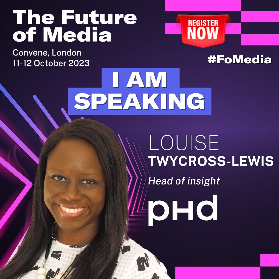 Louise Twycross-Lewis (@losilaja) on Twitter photo Looking forward to discussing how to elevate marketing strategies with meaningful data-driven insight at <a href="/AdwantedEvents/">Adwanted Events (Formerly Mediatel Events)</a>’s #FoMedia conference!
I’ll be joining @annasampson7 <a href="/albert_bernard/">Michael Albert Brown</a> <a href="/Emmajaneellis/">Emma Ramsay</a> & <a href="/PH1LR/">Phil Robinson</a> on a panel at 11:45am on Weds 11th Oct.
adwantedevents.com/futureofmedia Looking forward to discussing how to elevate marketing strategies with meaningful data-driven insight at <a href="/AdwantedEvents/">Adwanted Events (Formerly Mediatel Events)</a>’s #FoMedia conference!
I’ll be joining @annasampson7 <a href="/albert_bernard/">Michael Albert Brown</a> <a href="/Emmajaneellis/">Emma Ramsay</a> & <a href="/PH1LR/">Phil Robinson</a> on a panel at 11:45am on Weds 11th Oct.
adwantedevents.com/futureofmedia
