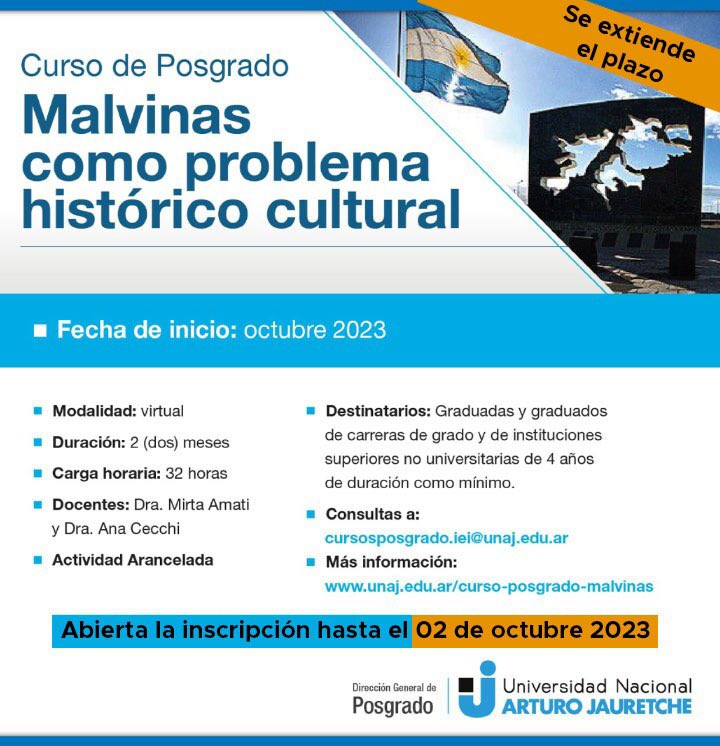 Últimos días para la inscripción al curso de posgrado de la <a href="/UNAJ_oficial/">UNAJ</a> Curso virtual arancelado, becas disponibles unaj.edu.ar/posgrado-3/cur…