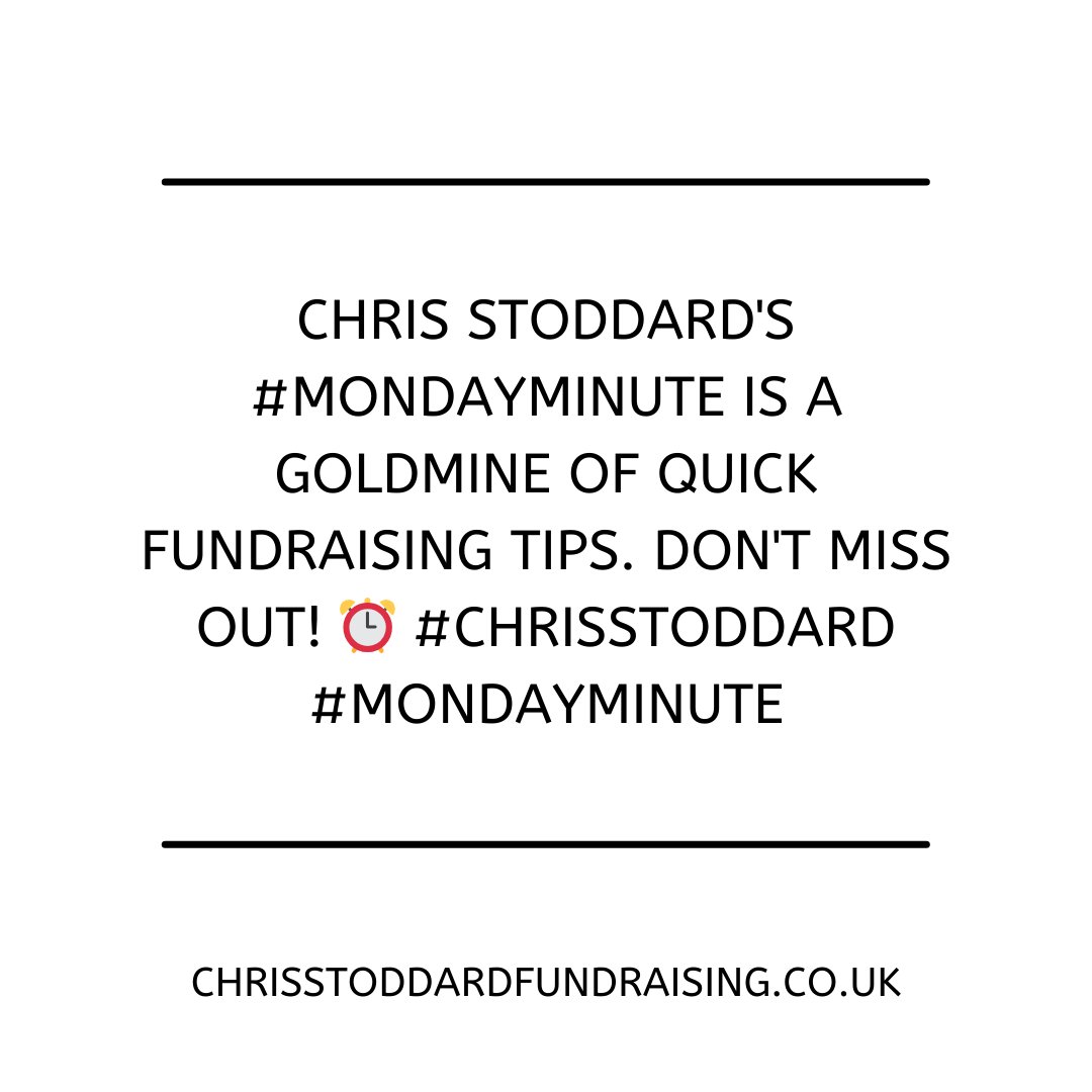 stoddard39's tweet photo. Chris Stoddard's #MondayMinute is a goldmine of quick fundraising tips. Don't miss out! ⏰ #ChrisStoddard #MondayMinute https://t.co/Hcd36yo40U https://t.co/aSV4Ysoe98
