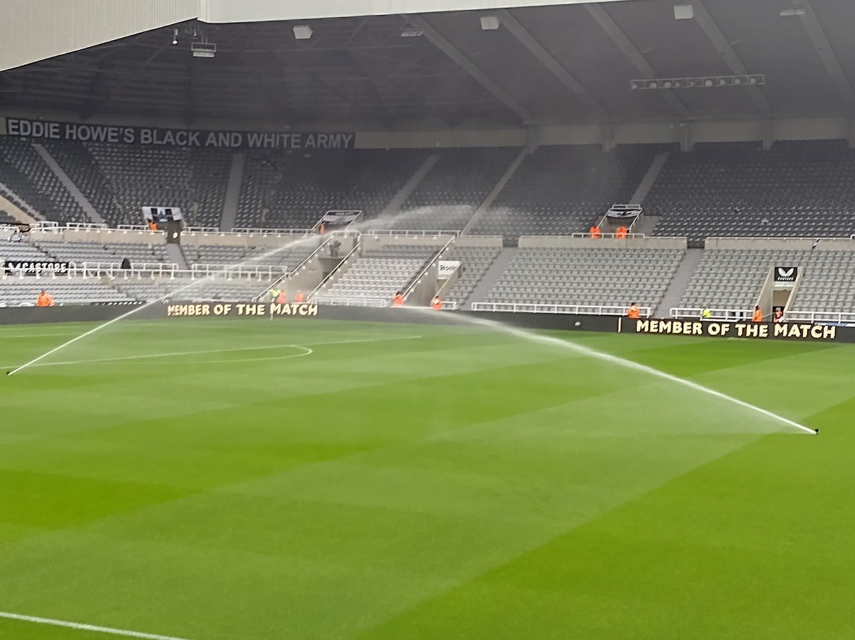 PaulLaverick1's tweet photo. @radiotyneside @NorthsportRadio @pbhradio listeners in hospitals only can hear commentary of Newcastle United v Burnley at 3pm. Pitch currently being watered, we're expecting rain later, so the pitch will be slick. Just hope the commentary is. https://t.co/uz608zueeJ