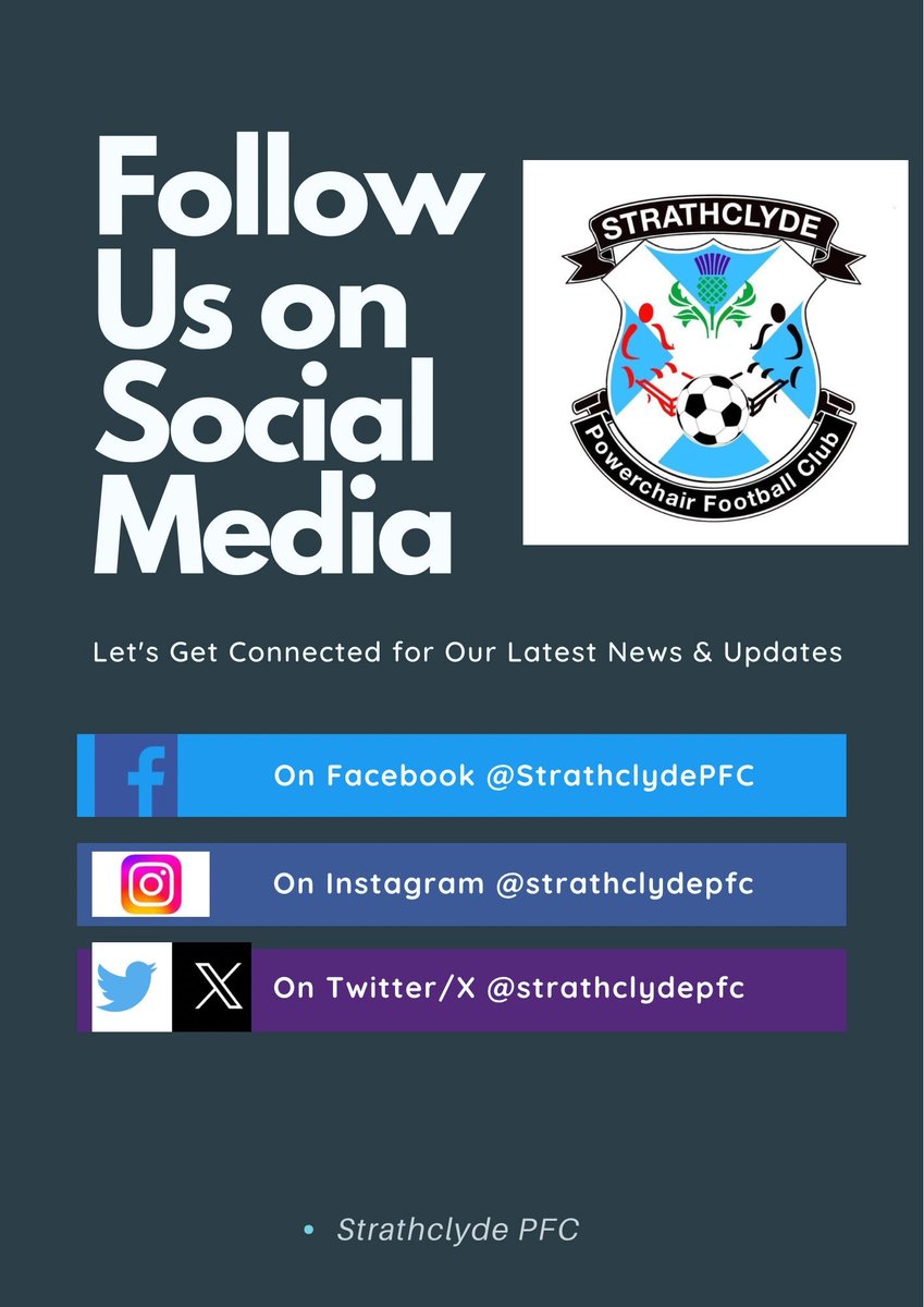 strathclydepfc's tweet photo. We are updating our social media outlets 🥳 making it more functional 🙌
And
let’s get liking 👍 and sharing across all three….. only takes 1 minute out your day 🙏
#teamstrathclyde #PowerchairFootball #inclusion #parasport https://t.co/vPnUSHf0x5