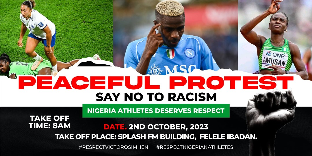 olawalehamzat10's tweet image. Monday 2nd October  2023, by 8am from Splash FM BUILDING,  felele, Ibadan. 
@PoojaMedia
@OgaNlaMedia
@longman007
KINDLY SHARE WITH THE HASH TAG

#RESPECTVICTOROSIMHEN
#NIGERIANATHLETESDESERVESRESPECT