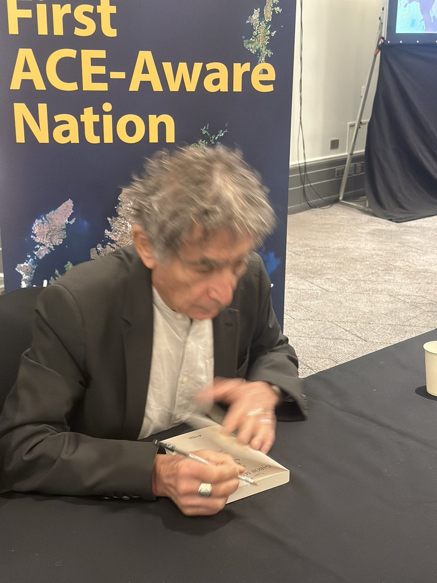 A hub of activity for attendees to engage with <a href="/DrGaborMate/">Dr. Gabor Maté</a> this young man travelled from #ukraine for #ACEAwareNation #GaborImmersive23 TY to everyone for the journey you made today and are making