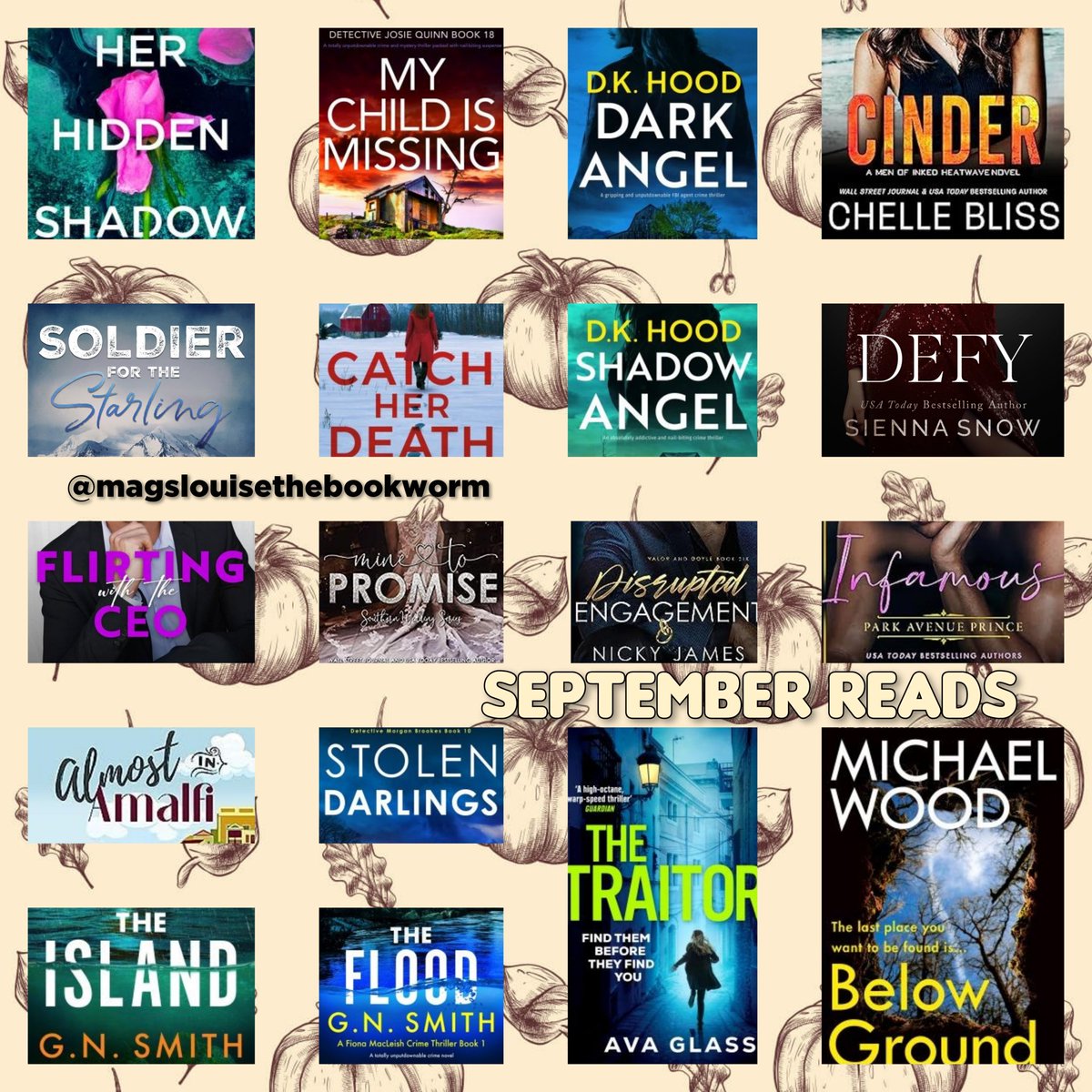 mags_louise's tweet photo. ๐ SEPTEMBER ROUND UP ๐
18 Books
2 Five โญ Reads
17 ARCs
1 #BeatTheBacklog Read
8 New Books Purchased ๐ฌ
@MichaelHWood @laylahagen #LeighAdams #ChelleBliss #BrookeBlaine #EllaFrank #NickyJames #BookTwitter #MonthlyWrapUp #SeptemberReads #SeptemberRoundUp #Booktwt #BookLover https://t.co/hM7Gu5yZbP