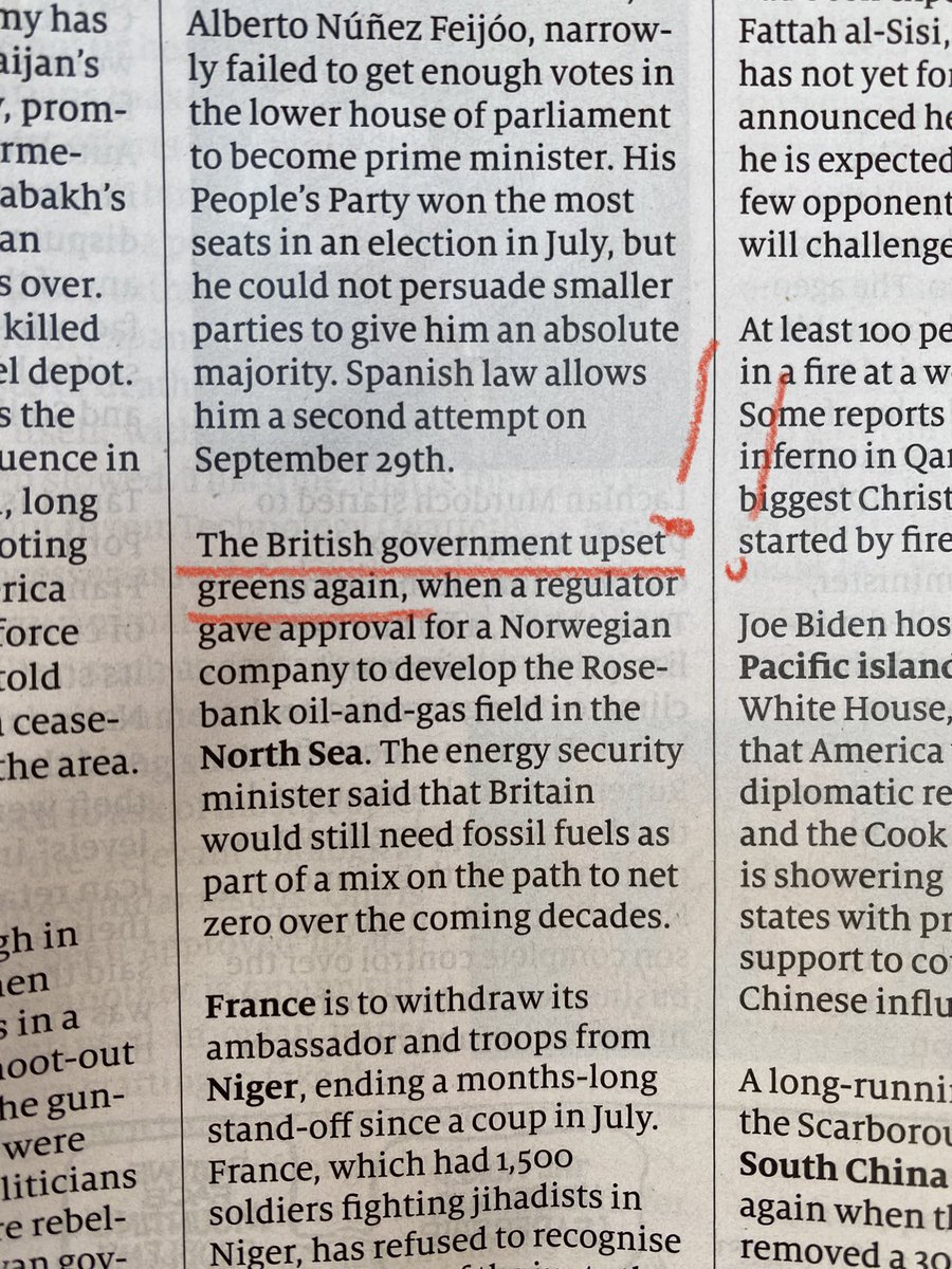 I think it did a bit more than “upset the greens”, @TheEconomist… It ignored climate science, latest @IEA research, jeopardised the future of our planet, and added to the human & financial cost of dealing with #climateimpacts - so you might want to rephrase that… 🤦🏻‍♀️