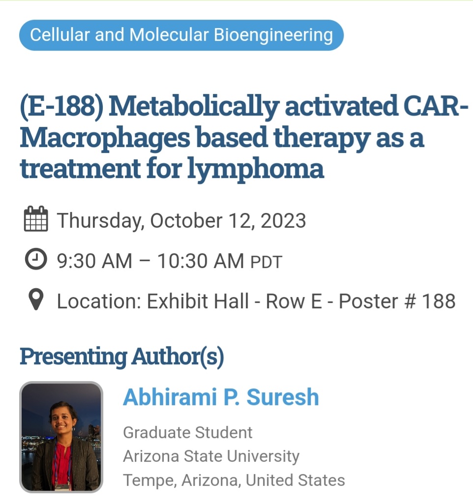 Abhi_Immuneng's tweet image. Acharya Lab is going to #BMES2023 ! 
Check out our rapid fire talk, and posters by amazing trainees on #immunoengineering #immunometabolism by @AThumsi @spihba Arezoo Esrafili and Taravat Khodaei #proudPI