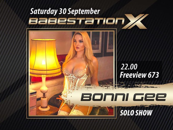 Not to be missed! @bonni_gee FIRST EVER fully naked solo shows LIVE on your TV TONIGHT from 10pm FV Ch<a class="tags" target="_blank" title="On Twitter" href="/?out=eyJ0eXAiOiJKV1QiLCJhbGciOiJIUzUxMiJ9.eyJpYXQiOjE3MjQ3MzM0NjQsImlzcyI6InR3cG9ybnN0YXJzLmNvbSIsIm5iZiI6MTcyNDczMzQ2NCwiZXhwIjoxNzU2MjY5NDY0LCJyZWRpcmVjdF91cmwiOiJodHRwczovL3R3aXR0ZXIuY29tL2Jvbm5pX2dlZSJ9.VEArQI8GLt2EFlC3qAZVYsFXB6sczRsD383xZdP8irFNLQjw36hxljZjAieIsiyHd6iVUZIrxbam_0B8fUnyNA">@bonni_gee</a><a href="/tag/babestationbirthday"class="tags"><span>#babestationbirthday</span></a>