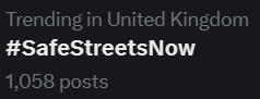 RoadRevivers's tweet photo. It's absolutely amazing to see not 1, but 2 Road Safety related topics trending! Road Safety is getting the recognition it deserves #SafeStreetsNow #20sPlentyForUS #RoadRevivers @THINKgovuk @RoadPeace @20splentyforus @nextgenleaders5 https://t.co/wbQl8TOMDC