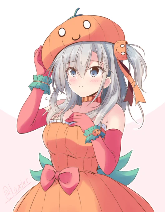 「ハロウィン衣装の準備中」#艦これ版深夜の真剣お絵描き60分一本勝負#艦これ版真剣お絵描き60分一本勝負_20230930#艦これ #涼月かぼちゃの妖精降臨 