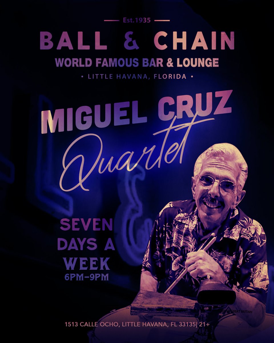 BallAndChainBar's tweet image. TODAY: #LiveSalsa noon to 6 p.m., #LiveJazz 6 to 9, then #LaPachanga with @DJDanisLaClave + #LiveMusic by @LeslieCartaya, 8

TOMORROW: #SalseroSunday with @DJJorgeCharun at 8 and a FREE #SalsaLesson, 9

#supportlocal ballandchainmiami.com
🍍💚