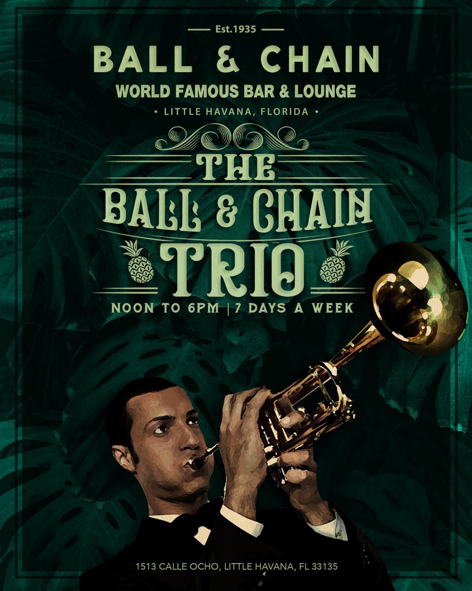 BallAndChainBar's tweet image. TODAY: #LiveSalsa noon to 6 p.m., #LiveJazz 6 to 9, then #LaPachanga with @DJDanisLaClave + #LiveMusic by @LeslieCartaya, 8

TOMORROW: #SalseroSunday with @DJJorgeCharun at 8 and a FREE #SalsaLesson, 9

#supportlocal ballandchainmiami.com
🍍💚