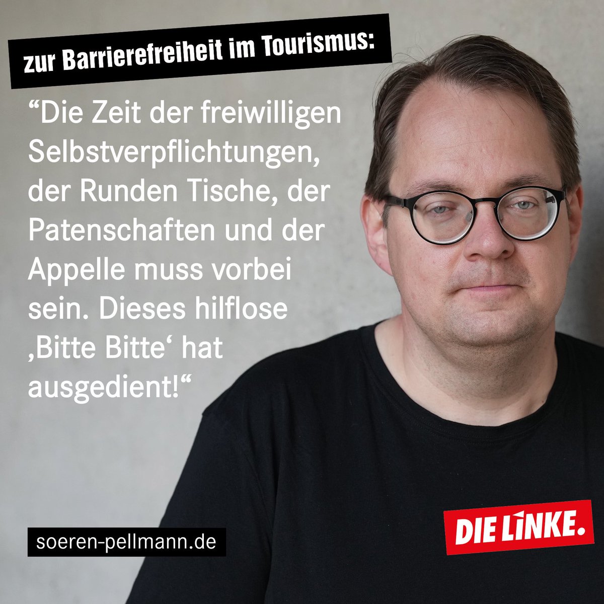 #Barrierefreiheit hilft allen: #Familien, älteren Menschen oder welchen mit #Behinderung. #Urlaub ohne Barrieren ist kaum möglich-2023 ein Unding und Folge des politischen Nicht-Wollens. Es reicht! Für die <a href="/Linksfraktion/">linksfraktion</a> hat die Freiwilligkeit ausgedient! #inklusion #Teilhabe