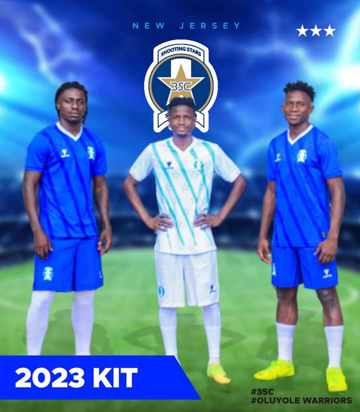 Check it out😎

The blue and white colours🟦⬜

Our home and away outfit for the season💪.

#WeareShootingStars
#TheOluyoleWarriors.
#NPFFL23.