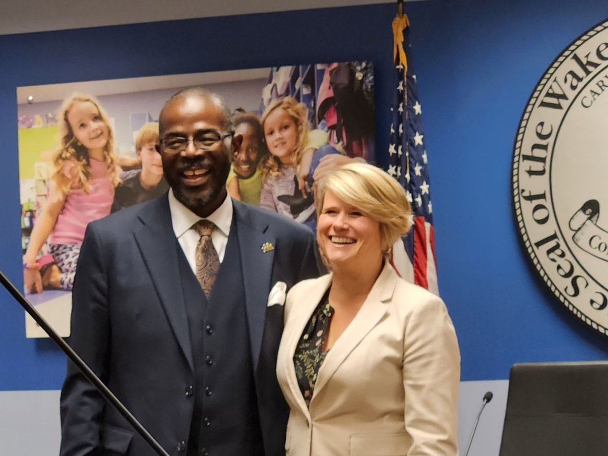 CTruittEdu's tweet photo. It was an honor to have you by my side at @ncpublicschools. It will be an honor to walk by you in your new role as @WCPSS superintendent. 

Congratulations @4LifeEducator! #nced https://t.co/QtQSJCqi8L
