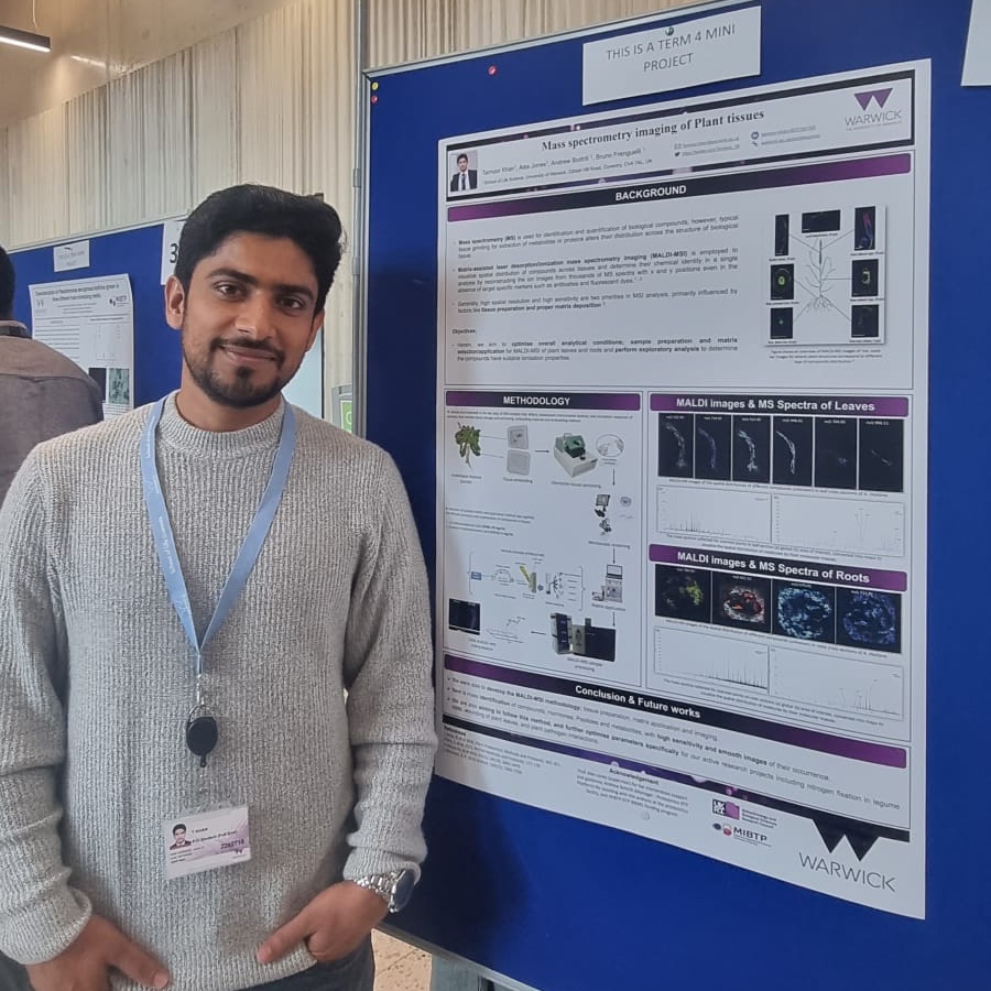 taimoor_39's tweet photo. Poster presentation of my mini-project entitled "Mass spectrometry imaging of plant tissue", establishing methodologies and exploring MALDI-MSI techniques. https://t.co/fT36Lxnesf