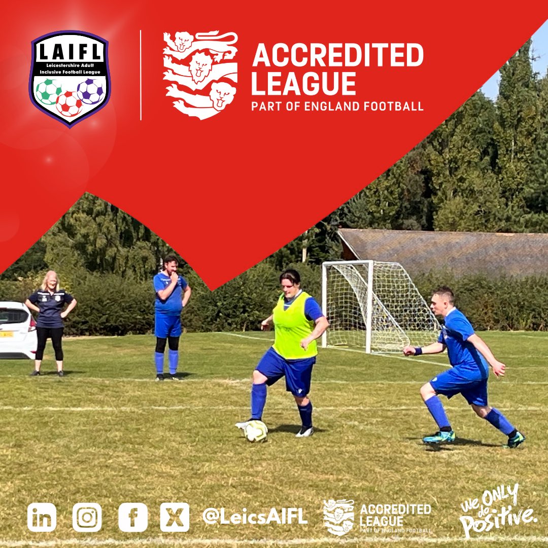 LeicsAIFL's tweet photo. ⚽✅ Accreditted 👍

The Leicestershire Adult Inclusive Football League are delighted to share that we’ve achieved @EnglandFootball Accreditation from the FA. https://t.co/G4IzHdwc8p