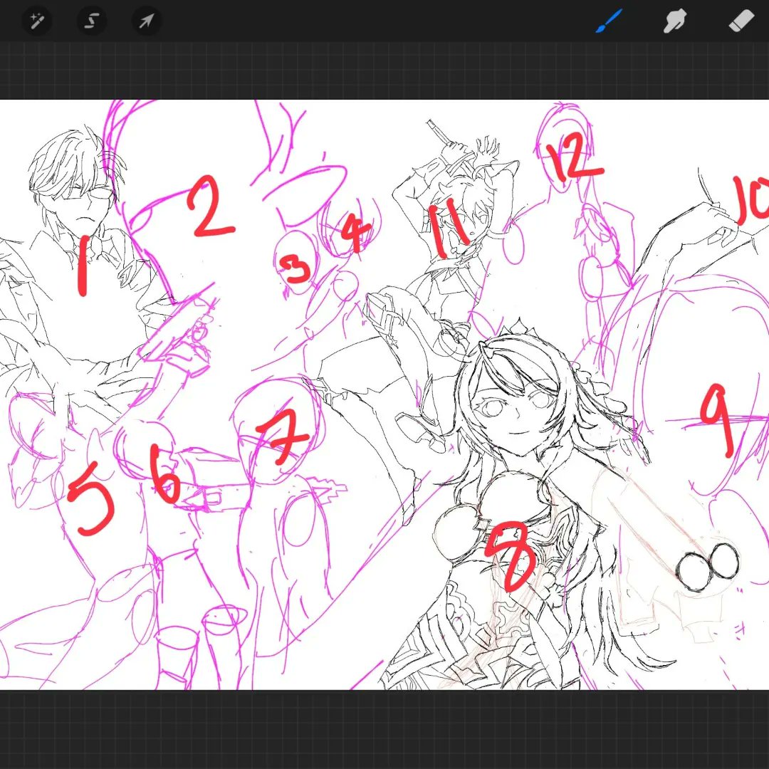 Eclopiawolf's tweet photo. WIP fanart, long term project
"The Hoyoverse" 
I will be updating this weekly! 
The second picture numbers the characters, the list is in the pinned comment! https://t.co/6qofbobWi8