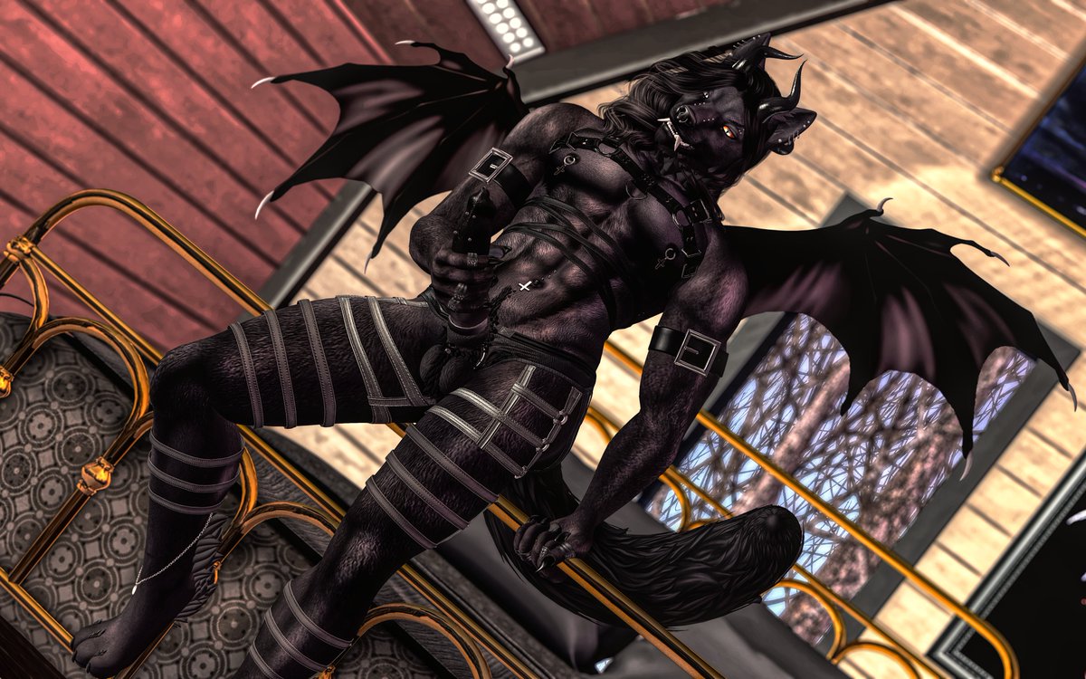 Made a new Dire Wolf boy. Couldn't resist putting wings and horns on him cause why not lol
Messed around with some lighting to test out different times of day, felt I might as well share my new wolf boy with yall in the process💙
Still a wip character, changes pending...