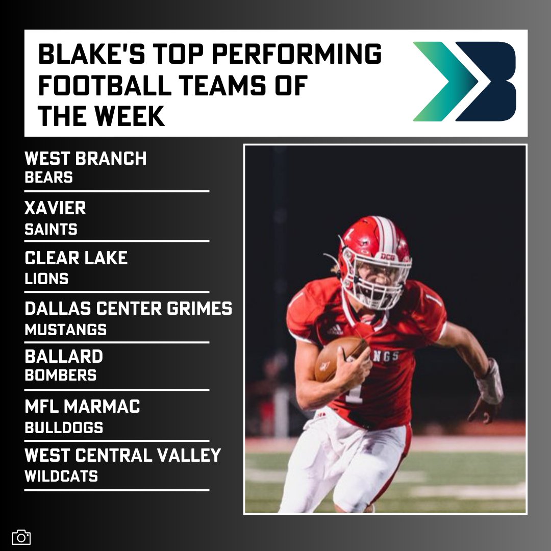 Blake's Top Teams of The Week!

#iahsfb #ihsaa