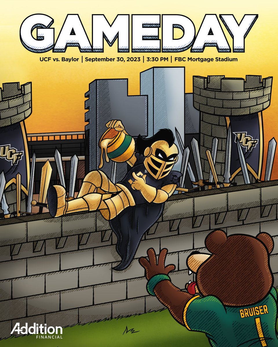 UCFKnights's tweet photo. Gameday Poster 5️⃣

Bears. Big 12. Bounce House. https://t.co/EGeGJJ9NRy
