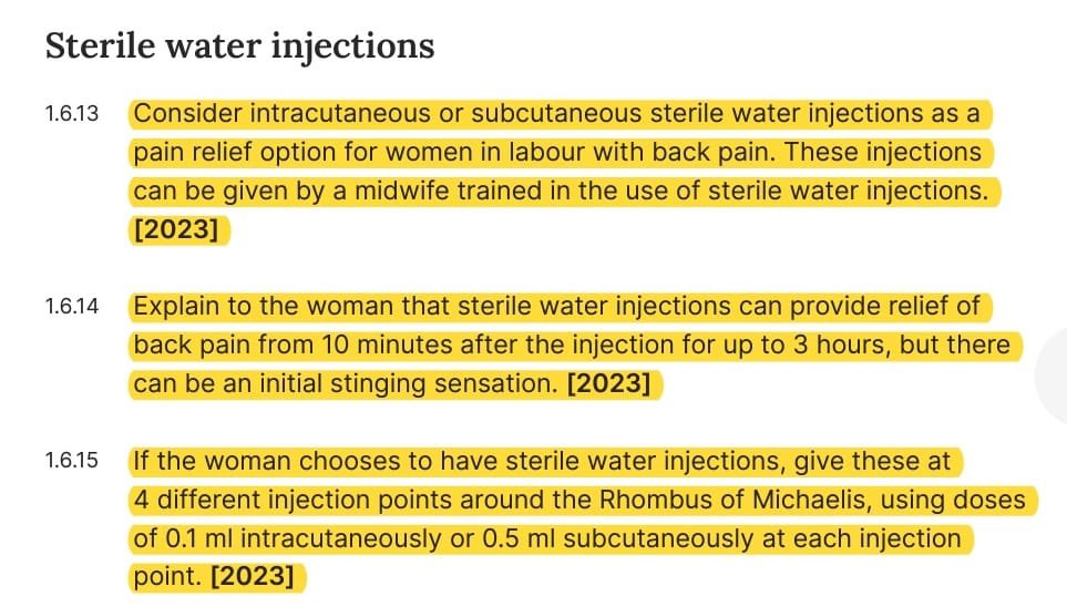 What the….? 😳 Fancy a bit of water for your labour pain, ladies…?! Apparently NICE seems to think this is acceptable 🤦🏼‍♀️