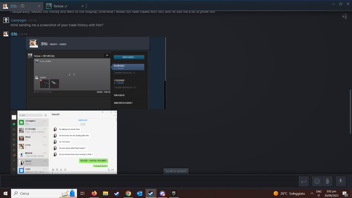 CampogioCS's tweet photo. Posting a sad story today, a dude recently contacted me, asking me if I knew some high level dude, I honestly answered no because I didn't remember he was in my friends list. turns out he traded some skins to said dude and looks like he didn't pay (1/?) https://t.co/vb9hcY9GSF