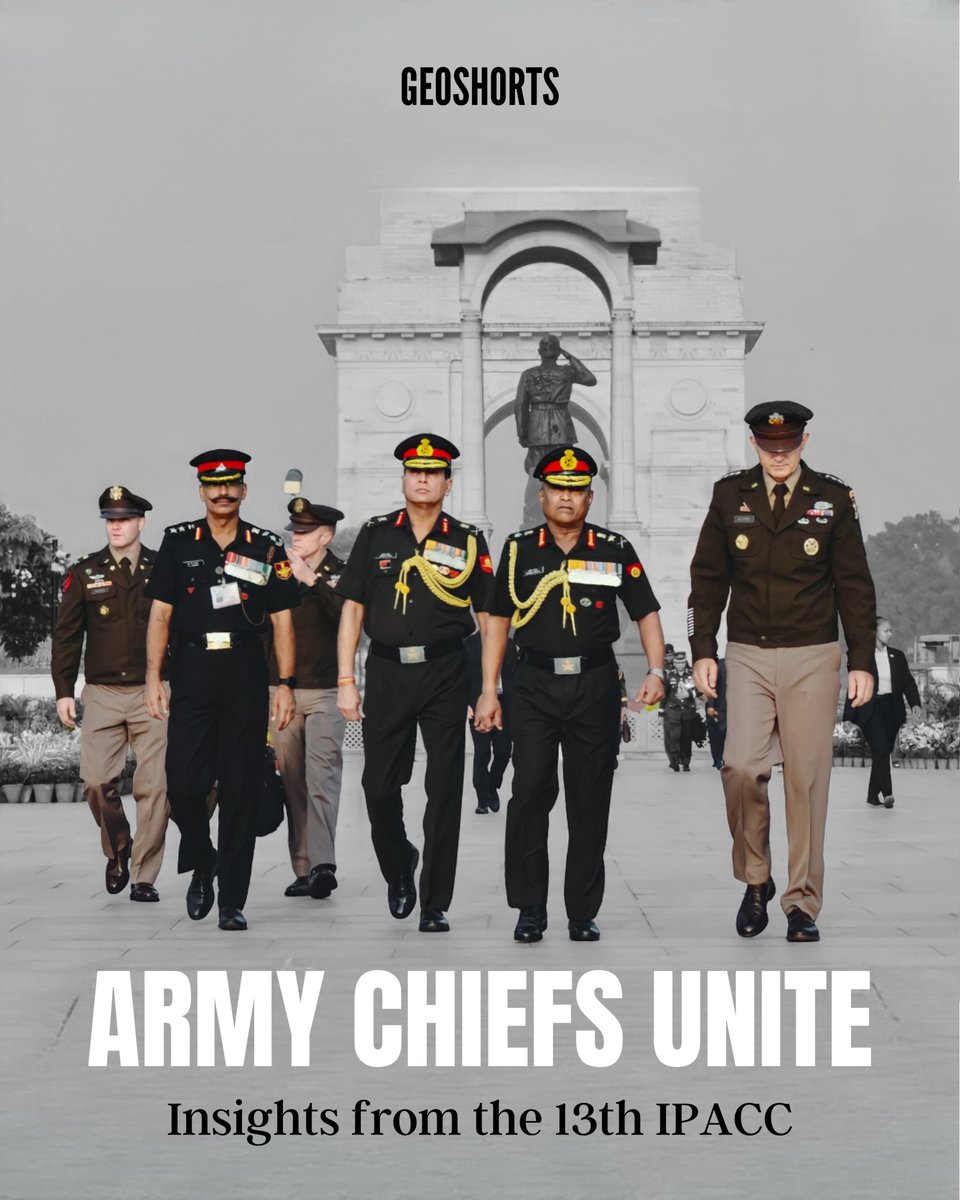 TheGeostrata's tweet photo. Army Chiefs Unite
The 13th Indo-Pacific Army Chiefs Conference (#IPACC) took place from September 26 to 27 at the #ManekshawCentre in New Delhi with the theme "Together for Peace: Upholding Peace and Stability in the Indo-Pacific Region". #IndoPacific #IndiaUS https://t.co/3zmxBMt56m
