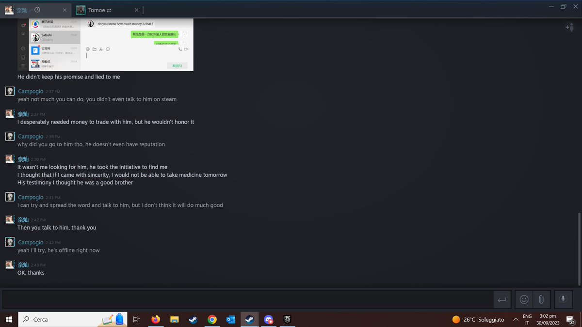 CampogioCS's tweet photo. Posting a sad story today, a dude recently contacted me, asking me if I knew some high level dude, I honestly answered no because I didn't remember he was in my friends list. turns out he traded some skins to said dude and looks like he didn't pay (1/?) https://t.co/vb9hcY9GSF