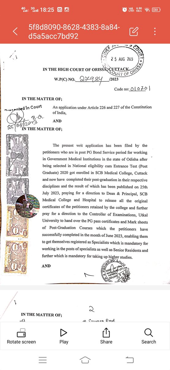 The Dean &amp; Principal of SCB Medical College are not releasing our submitted certificates, PG degree certificate &amp; PG marksheet despite submitting the declaration affidavit 1month back.