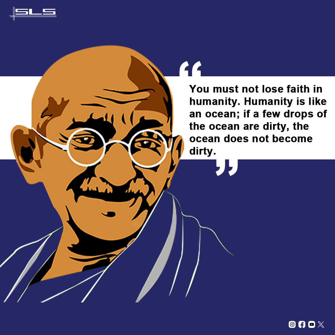 Inspired by the timeless wisdom of Mahatma Gandhi Ji: Do not lose faith in humanity.
🌍 Let's remember these words and continue to spread positivity, empathy, and kindness in our professional journeys.

#Inspiration #MahatmaGandhi #Humanity #MahatmaGandhi #Wisdom #FaithInHumanity