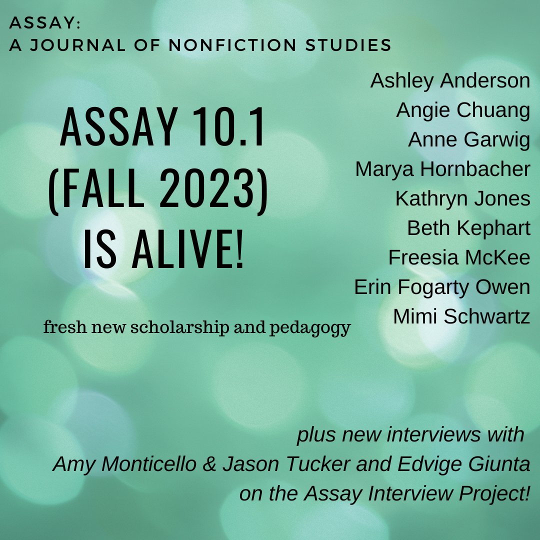 Assay: A Journal of Nonfiction Studies tweet media