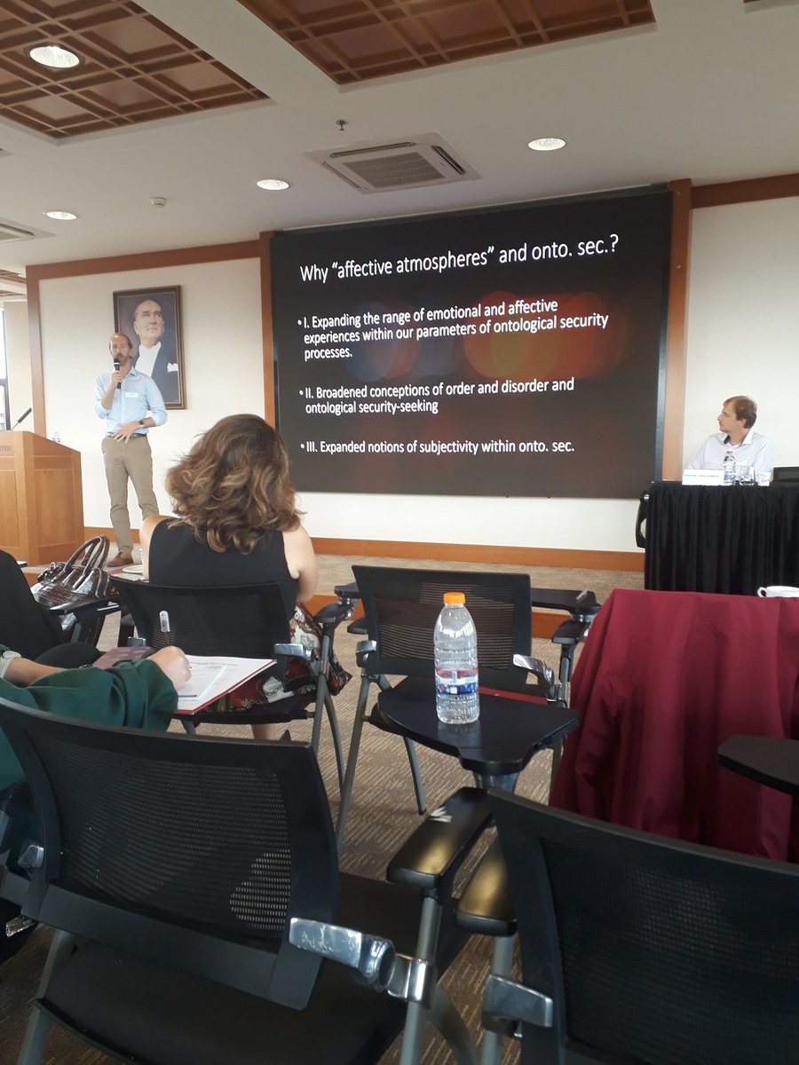 Zeynep_Sartepe's tweet image. Happy to be part of this fantastic event, listening to the role &quot;affective atmospheres&quot; in ontological security. Great atmosphere and people!
#OSS2023