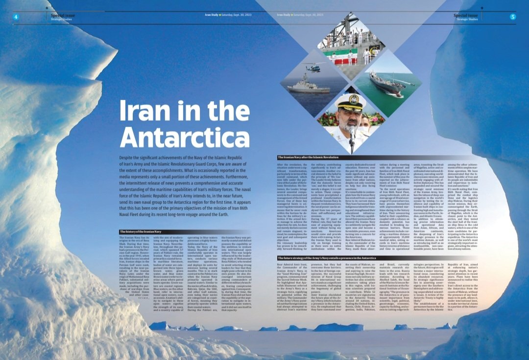 IranDailyWeb's tweet photo. #Iran in the #Antarctica
Despite the significant achievements of the #Navy of the #IslamicRepublic of #Iran's Army and the Islamic Revolutionary Guard Corps, few are aware of the extent of these accomplishments.https://t.co/mpLk03tUm2 https://t.co/QbFQg9Z5Nh