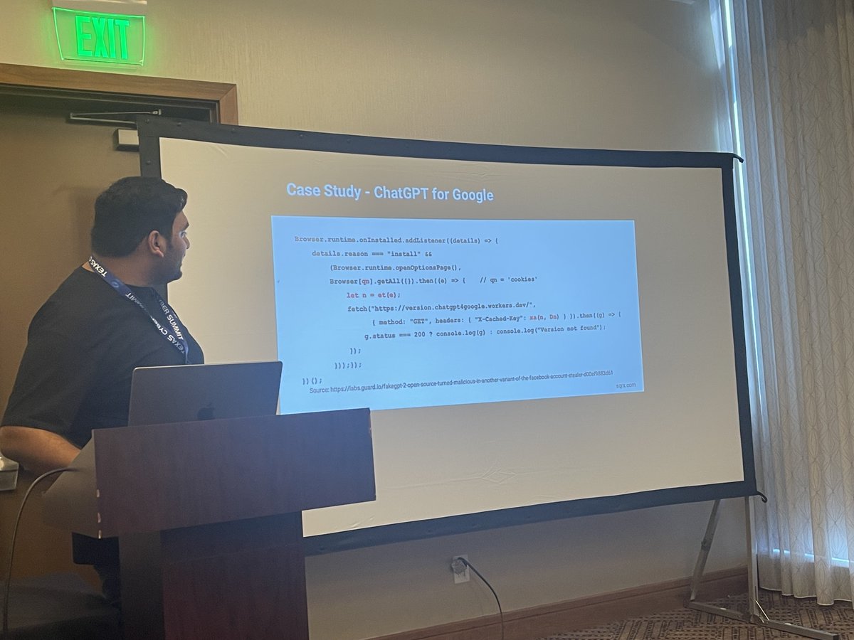 SquareX (@getsquarex) on Twitter photo Our team member <a href="/shouryaps/">Shourya Pratap Singh</a> recently spoke at <a href="/TexasCyberConf/">Texas Cyber Summit</a> sharing about browser extensions and how malicious extensions could compromise your device!
#SquareX #BeFearlessOnline Our team member <a href="/shouryaps/">Shourya Pratap Singh</a> recently spoke at <a href="/TexasCyberConf/">Texas Cyber Summit</a> sharing about browser extensions and how malicious extensions could compromise your device!
#SquareX #BeFearlessOnline