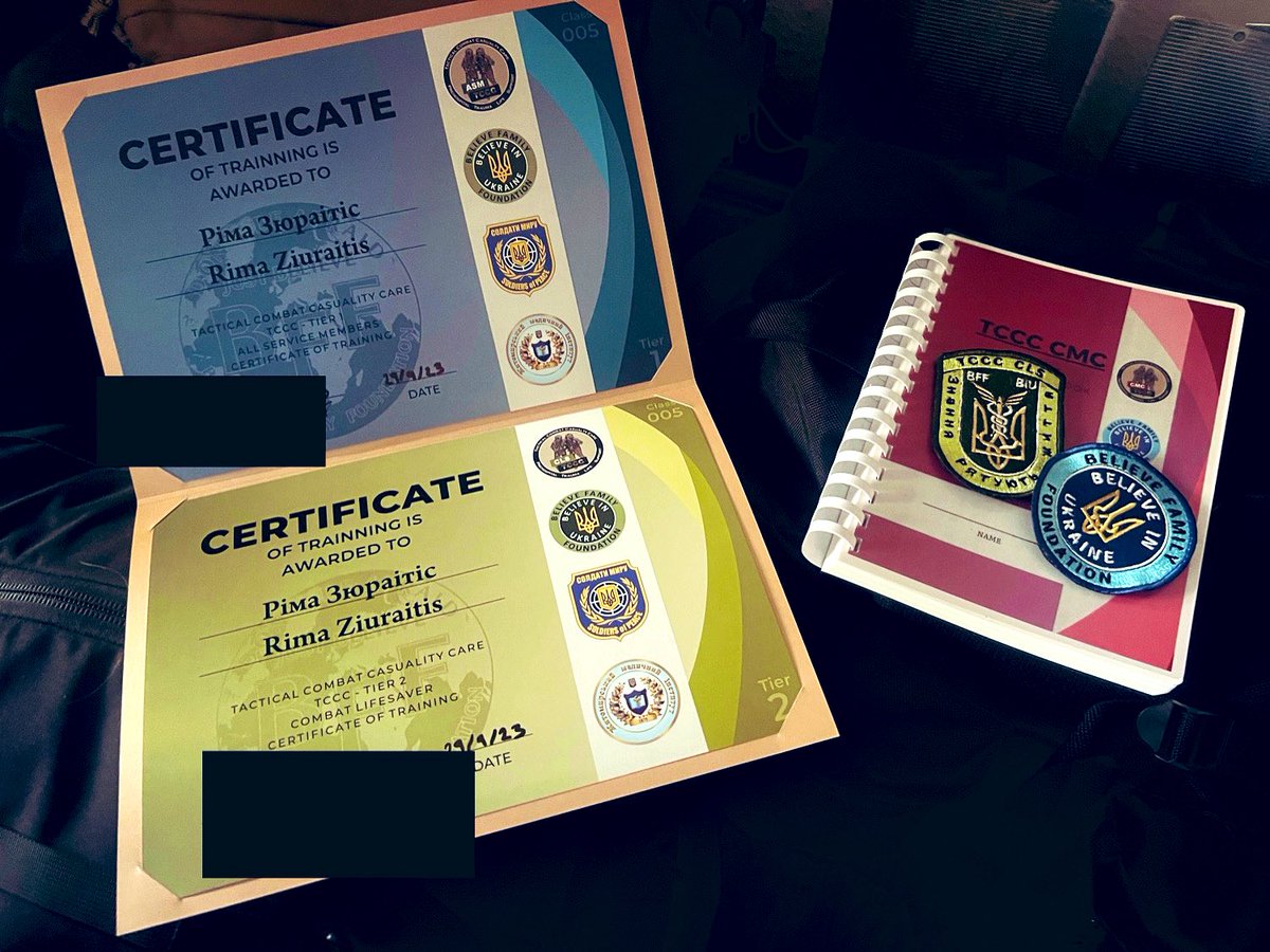 rima_medUA's tweet photo. Ever get those moments of extreme clarity where you know you’re meant to do something more with your life? Well, that’s where I’m at right now. I graduated my TCCC course at the top of my class and will go on to more advanced medic training. The goal of helping to save lives has always been at the top of my list.
It is bittersweet, but I have decided to leave @atlasglobalaid to pursue this goal. I want to thank everyone at Atlas for the incredible opportunity to serve Ukraine these last three months. We’ve done some great work! And now it’s on to this new adventure in Ukraine. They say if your dreams don’t scare you, they aren’t big enough.
If you’d like to support my journey:
Buy Me a Coffee: https://t.co/xreiG23xRW
PayPal: DM for email
Everything for Ukraine 🇺🇦
#NAFO
#Ukraine
#USA