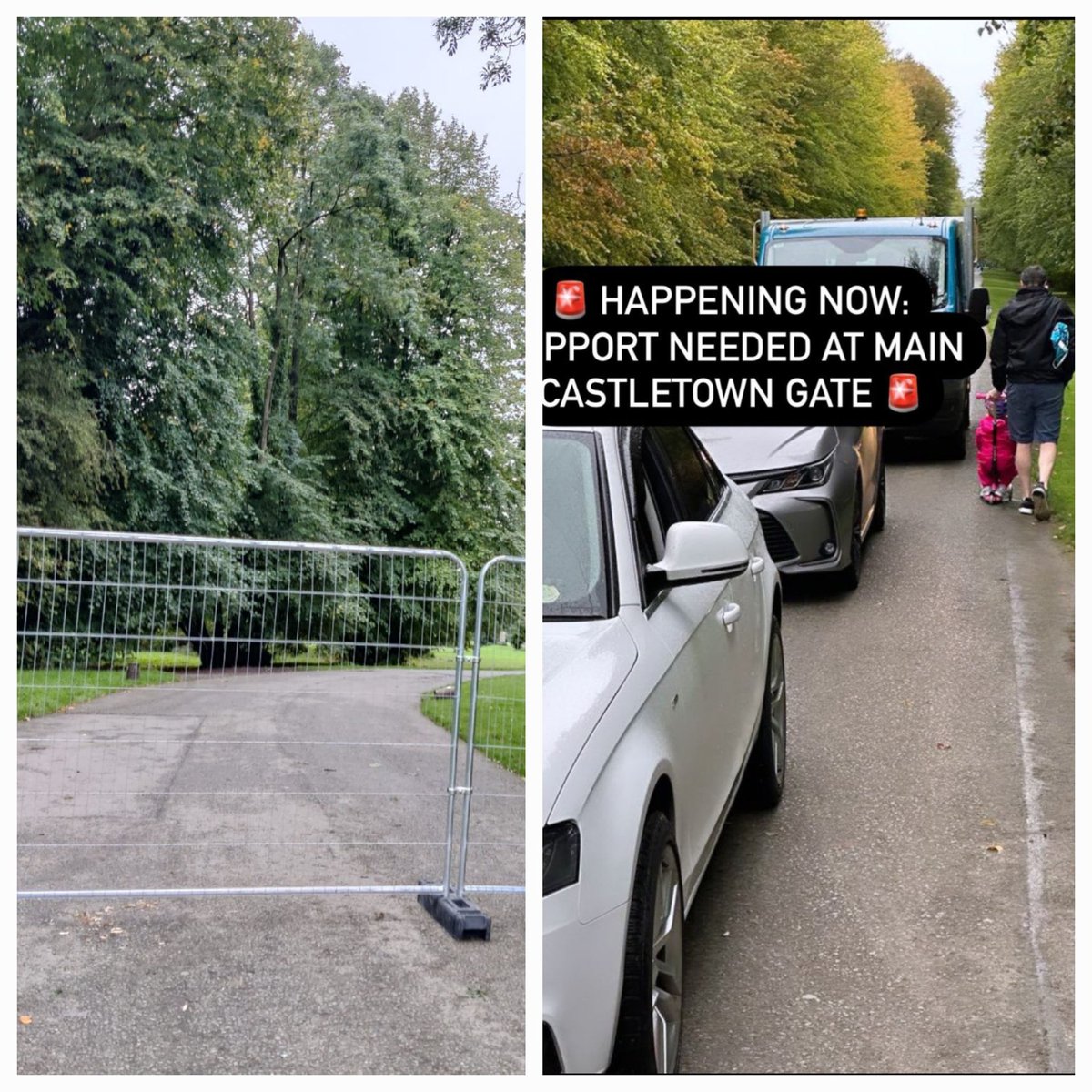 cllrAngelaFny's tweet photo. So sad! The Castletown negotiations have broken down and the Public carpark is now closed forcing cars onto the historic avenue. Unacceptable and unsafe. The state needs to buy adjoining lands and #savecastletown
@castletownhouseopw @AnTaisce https://t.co/r6hyCusB4y