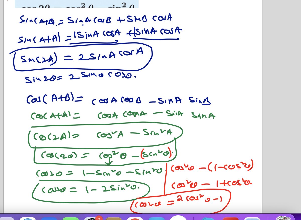 YaralaKondal's tweet image. Double Angles 
IB Math AA HL Math Trigonometry.  
explanation of trigonometry in IB Math AA HL:
&quot;📐 IB Math AA HL Trigonometry 🔍: Trig helps us understand angles and triangles. Sine, Cosine, and Tangent are our go-to friends for solving trig problems. 📚🔢 #IBMath #Trigonometry
