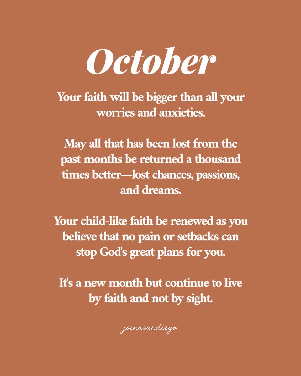 joenasandiego's tweet photo. Dear October, I’m not afraid. I have a God who is more than able. https://t.co/1OSJjyy12j